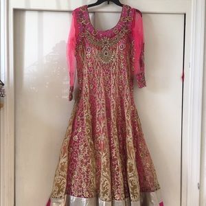 Pink & Gold Indian Gown